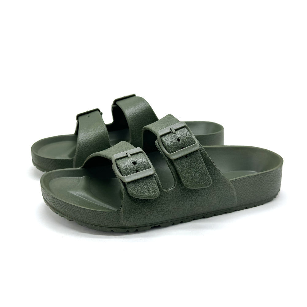 Birken Slip on Sandalen | Ergonomische Camping/Outdoor-Sandalen für Herren, grün